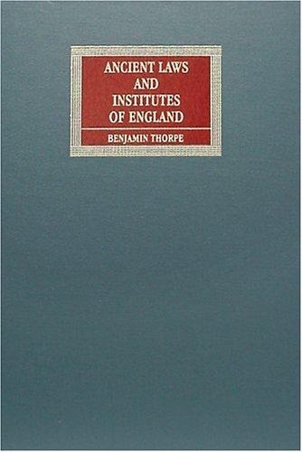 Cover of Ancient laws and institutes of England
