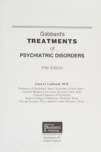 Cover of Gabbard's Treatments of Psychiatric Disorders