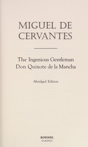 Cover of Don Quixote, The Ingenious Gentleman Don Quxite de la Mancha