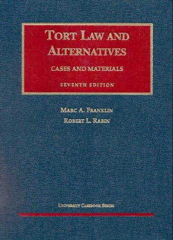 Cover of Tort law and alternatives