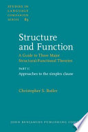 Cover of Structure and Function: Approaches to the simplex clause