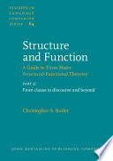 Cover of Structure and Function: From clause to discourse and beyond