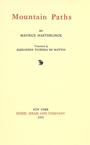 Cover of Mountain paths