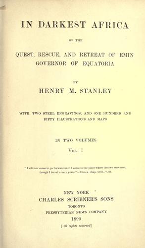 Cover of In darkest Africa