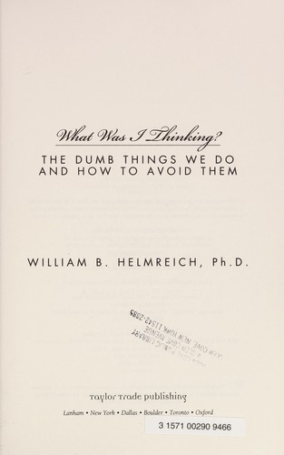 Cover of What was I thinking?