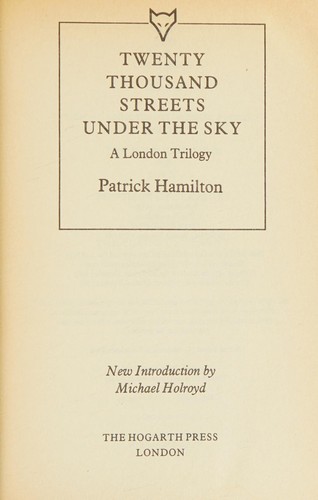 Cover of Twenty thousand streets under the sky
