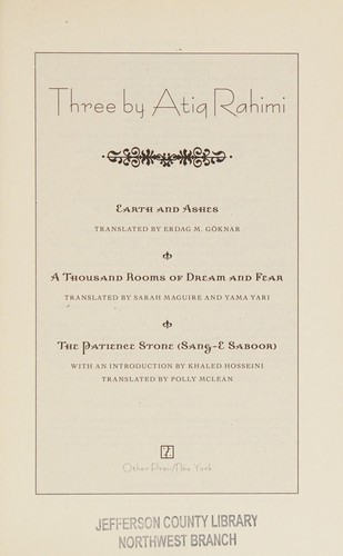 Cover of Three by Atiq Rahimi