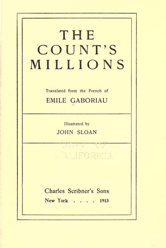 Cover of The count's millions