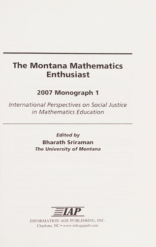 Cover of International perspectives on social justice in mathematics education