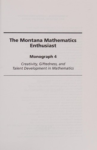 Cover of Creativity, giftedness, and talent development in mathematics