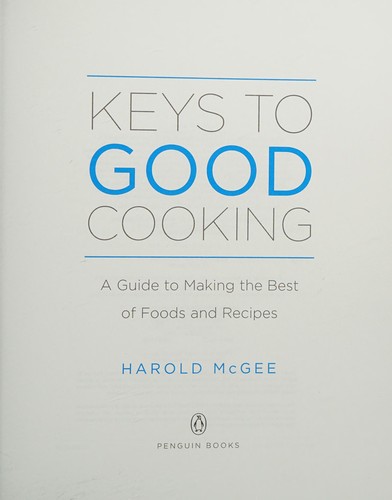 Cover of Keys to good cooking