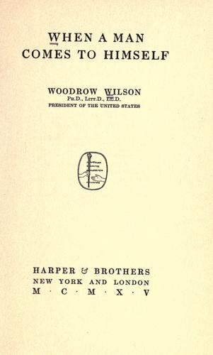 Cover of When a man comes to himself
