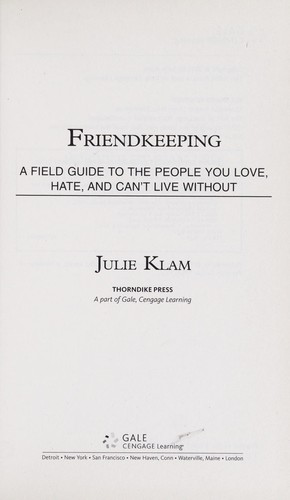 Cover of Friendkeeping