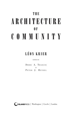 Cover of The architecture of community