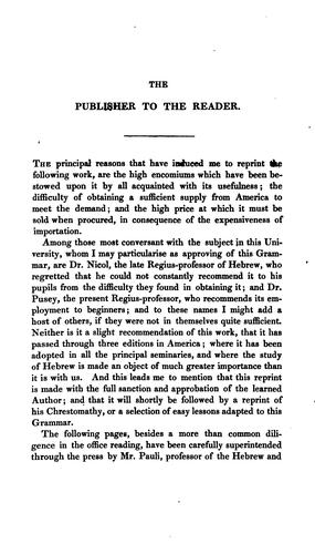 Cover of A grammar of the Hebrew language
