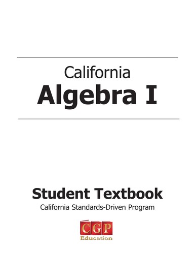 Cover of California algebra I