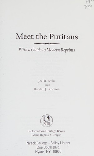 Cover of Meet the Puritans