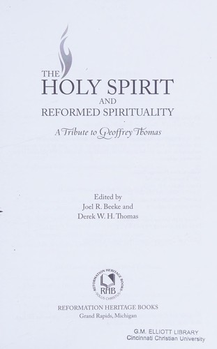 Cover of The Holy Spirit and Reformed spirituality