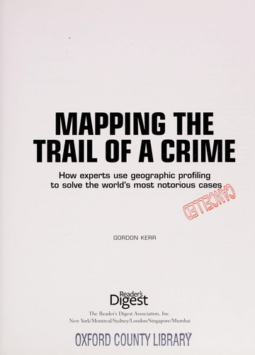 Cover of Mapping the trail of a crime
