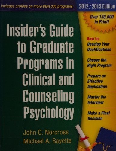 Cover of Insider's guide to graduate programs in clinical and counseling psychology