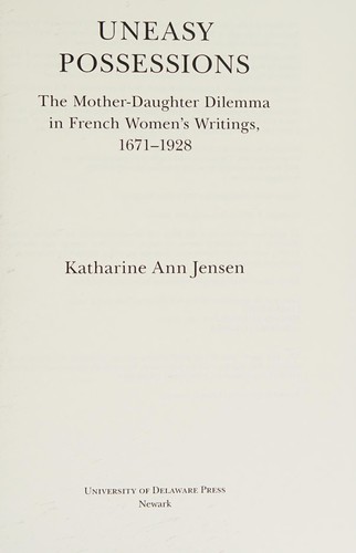 Cover of Uneasy Possessions