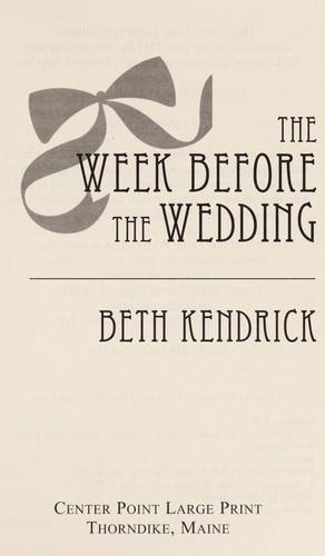 Cover of The week before the wedding