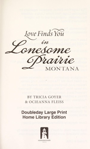 Cover of Love finds you in Lonesome Prairie, Montana