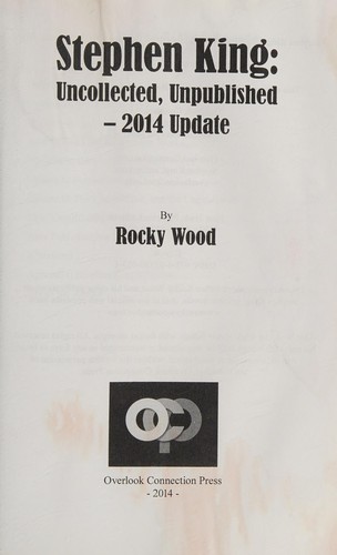 Cover of Stephen King Uncollected, Unpublished 2014 Update