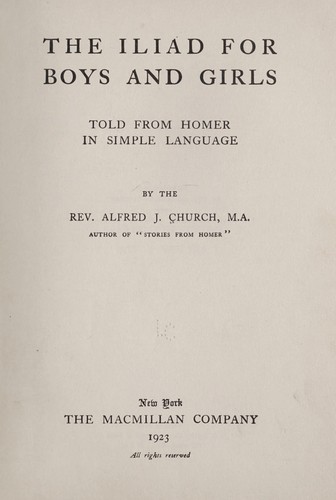 Cover of The children's Iliad