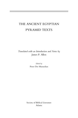 Cover of The ancient Egyptian pyramid texts