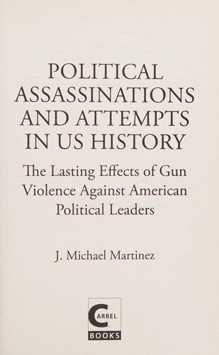 Cover of Political assassinations and attempts in U.S. history