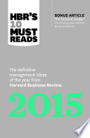 Cover of HBR's 10 Must Reads 2015