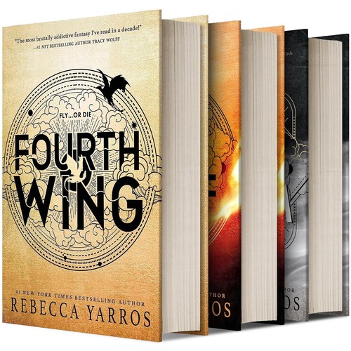 Cover of Empyrean Series, 3 Books Collection Set, Fourth Wing, Iron Flame, Onyx Storm, by Rebecca Yarros