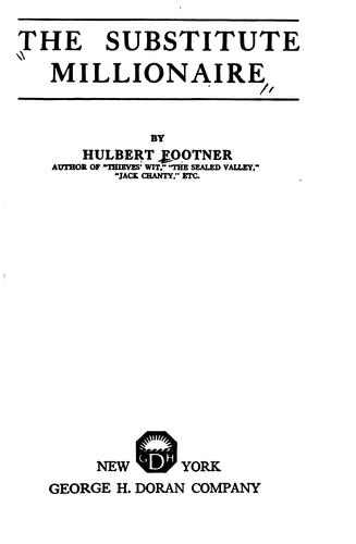Cover of The substitute millionaire