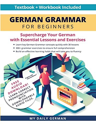 Cover of German Grammar for Beginners Textbook + Workbook Included