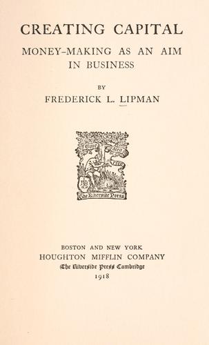Cover of Creating capital
