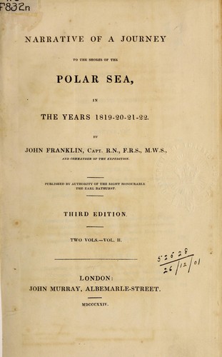 Cover of Journey to the shores of the Polar sea, in 1819-20-21-22