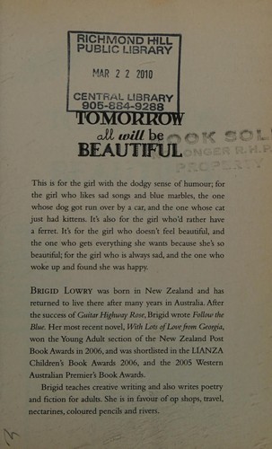 Cover of Tomorrow all will be beautiful