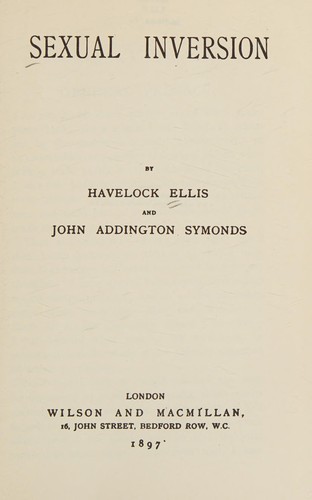 Cover of Studies in the Psychology of Sex, Vol. I