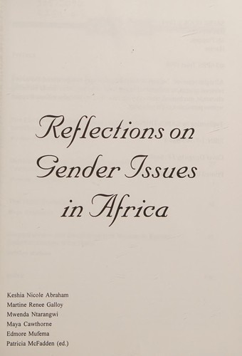 Cover of Reflections on gender issues in Africa