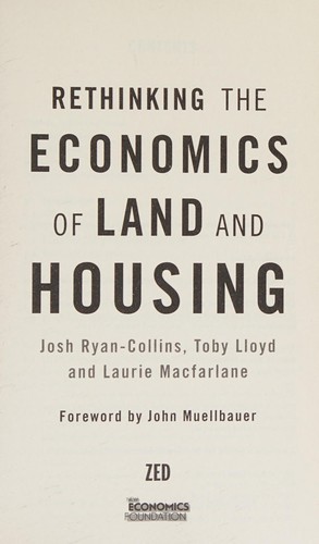 Cover of Rethinking the Economics of Land and Housing