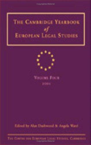Cover of Cambridge Yearbook of European Legal Studies Vol 4 2001
