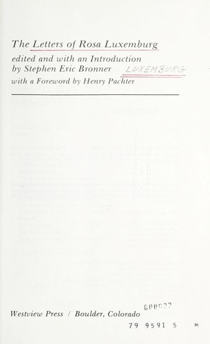 Cover of The letters of Rosa Luxemburg
