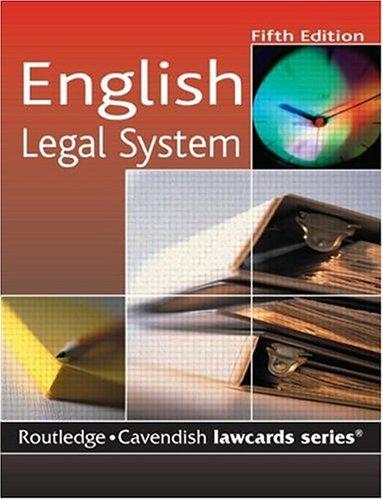 Cover of English Legal System Lawcard