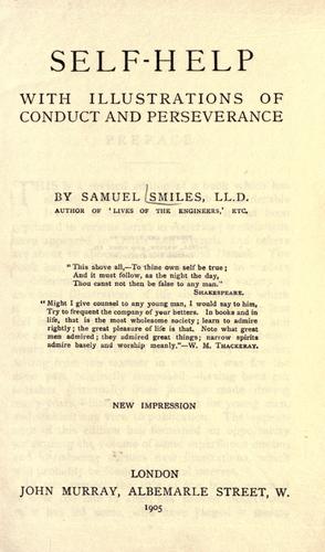 Cover of Self-help with illustrations of conduct and perseverance