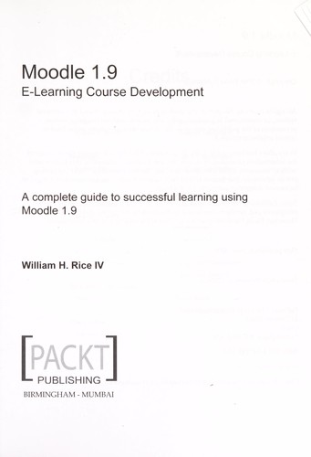 Cover of Moodle 1.9 e-learning course development