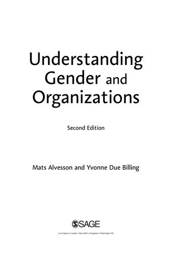 Cover of Understanding gender and organizations
