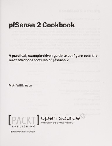 Cover of pfSense 2 cookbook
