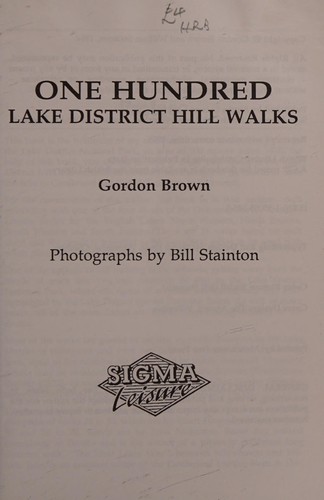 Cover of One hundred Lake District hill walks