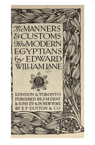 Cover of Account of the manners and customs of the modern Egyptians